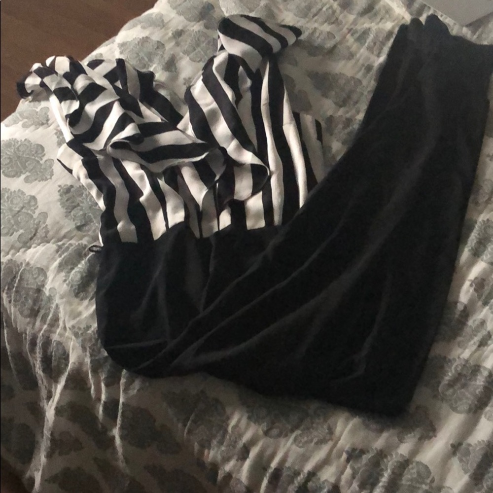 Zip Back Striped Jumpsuit